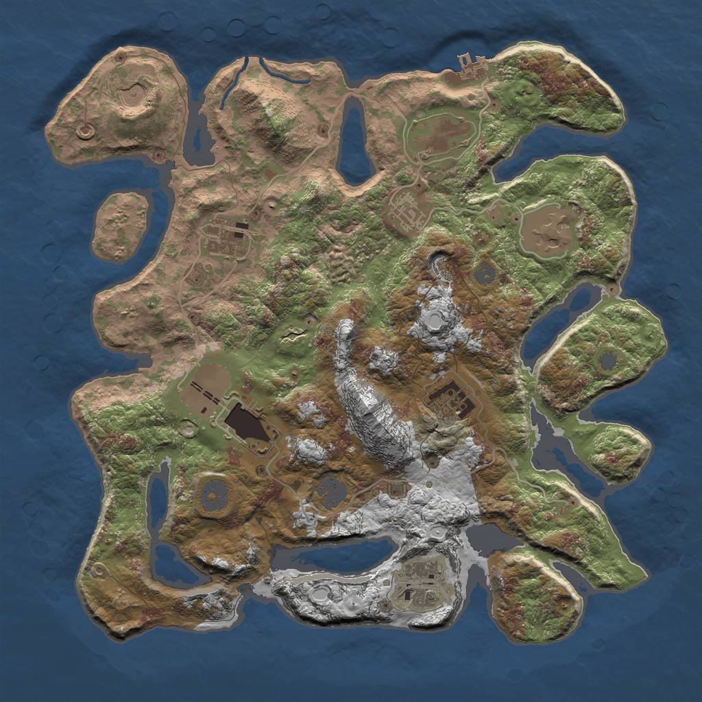 Rust Map: Procedural Map, Size: 3500, Seed: 1528780697, 14 Monuments
