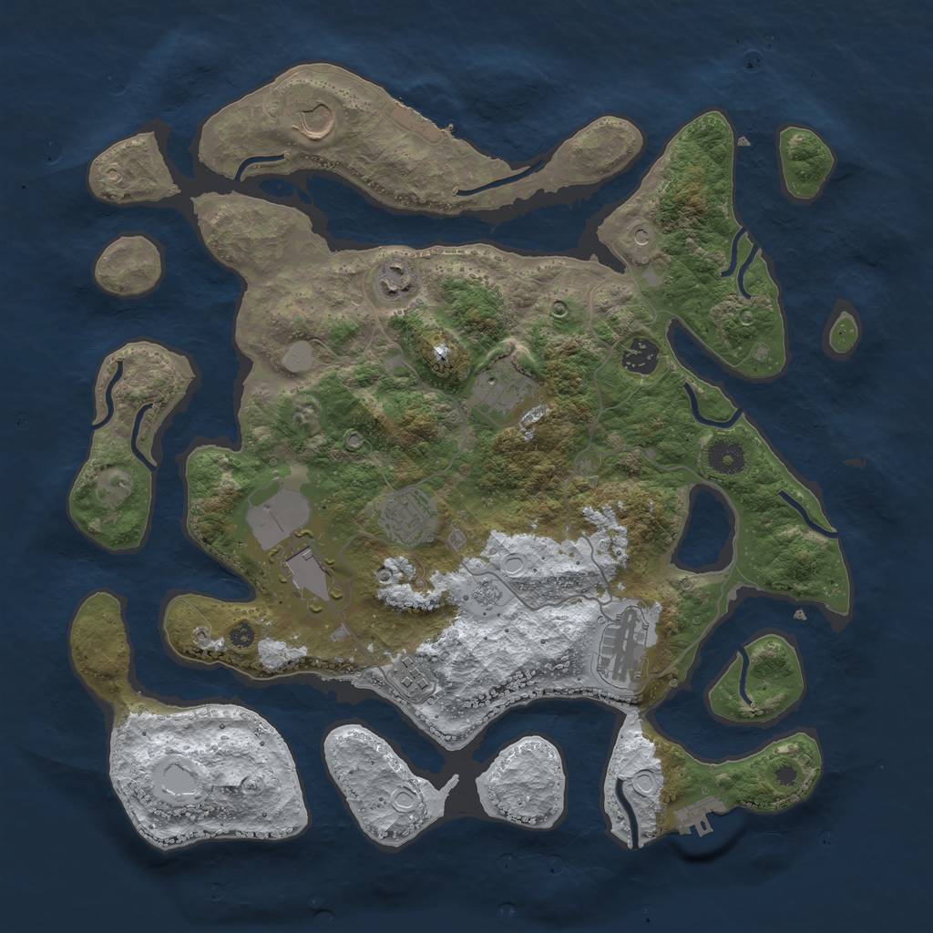 Rust Map: Procedural Map, Size: 3900, Seed: 3090, 17 Monuments