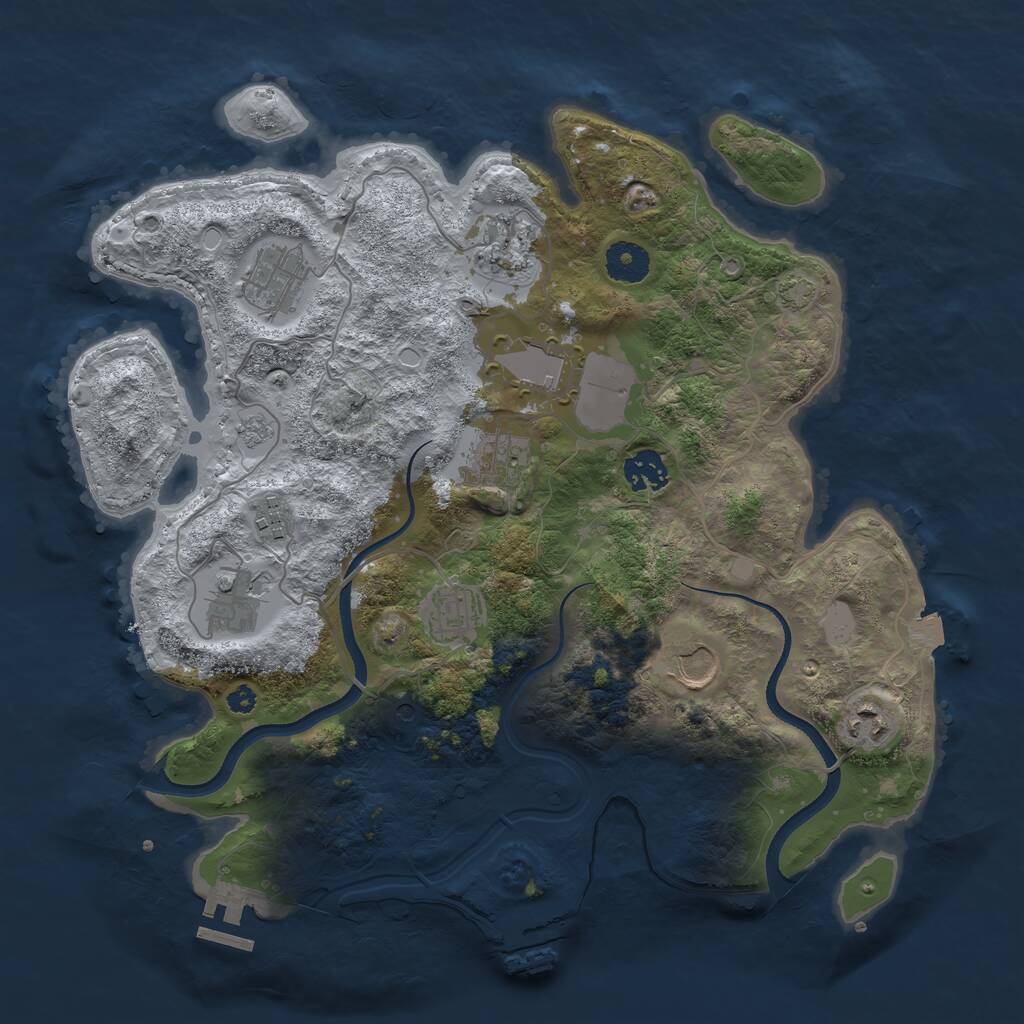 Rust Map: Procedural Map, Size: 3600, Seed: 179054423, 16 Monuments