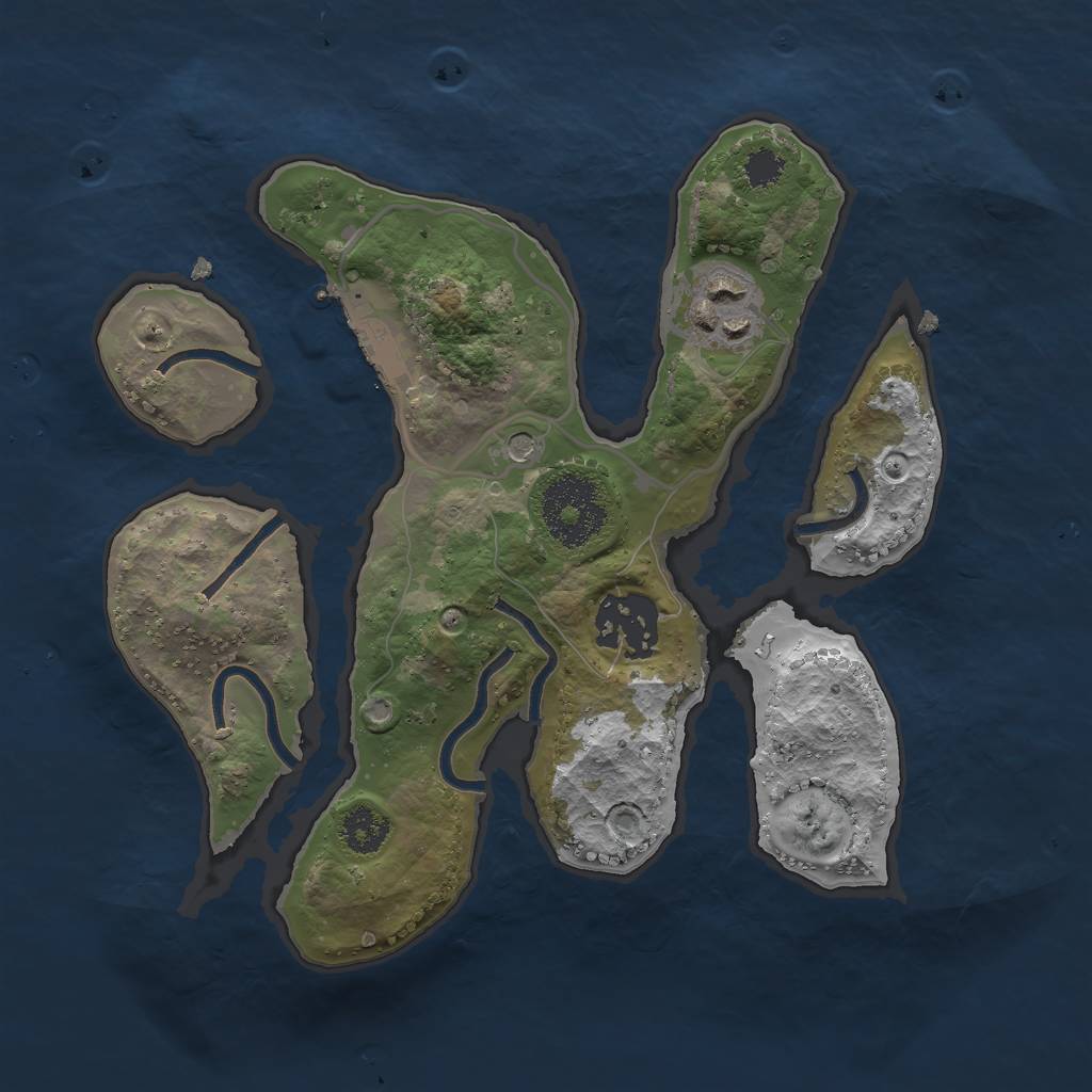 Rust Map: Procedural Map, Size: 2444, Seed: 69420, 6 Monuments