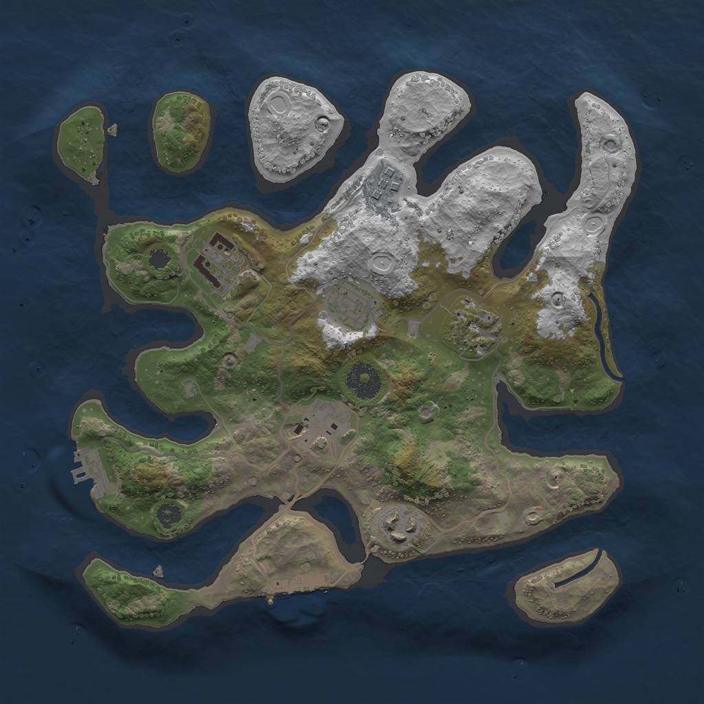 Rust Map: Procedural Map, Size: 3000, Seed: 1877106240, 13 Monuments