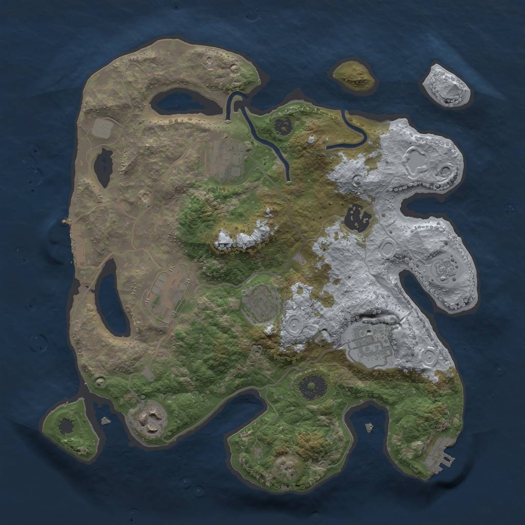 Rust Map: Procedural Map, Size: 3000, Seed: 472679763, 14 Monuments