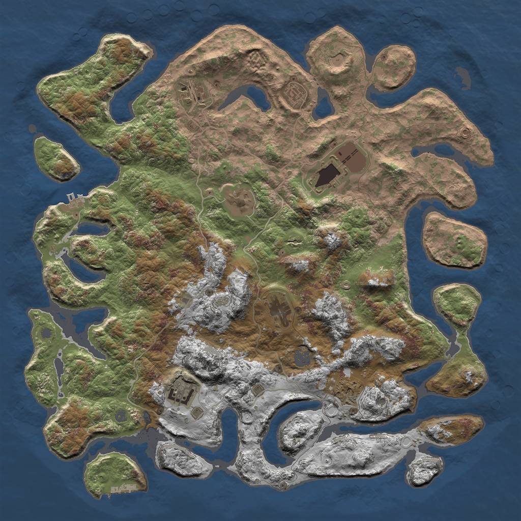 Rust Map: Procedural Map, Size: 4500, Seed: 835366801, 15 Monuments