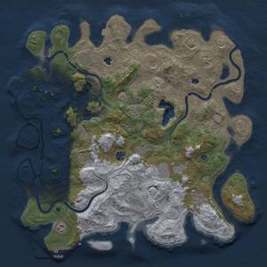 Thumbnail Rust Map: Procedural Map, Size: 4500, Seed: 835366801, 17 Monuments