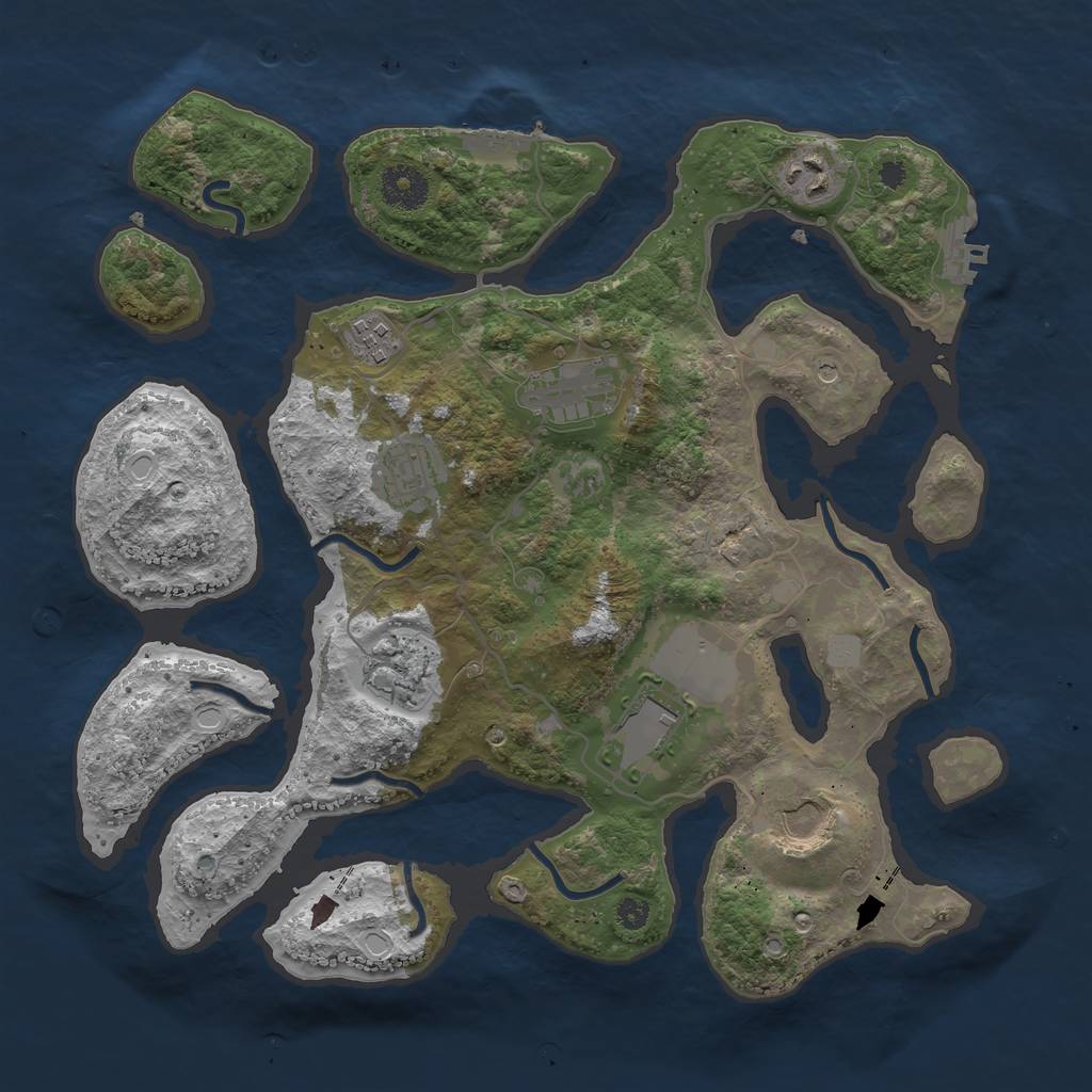 Rust Map: Procedural Map, Size: 3500, Seed: 61855, 15 Monuments