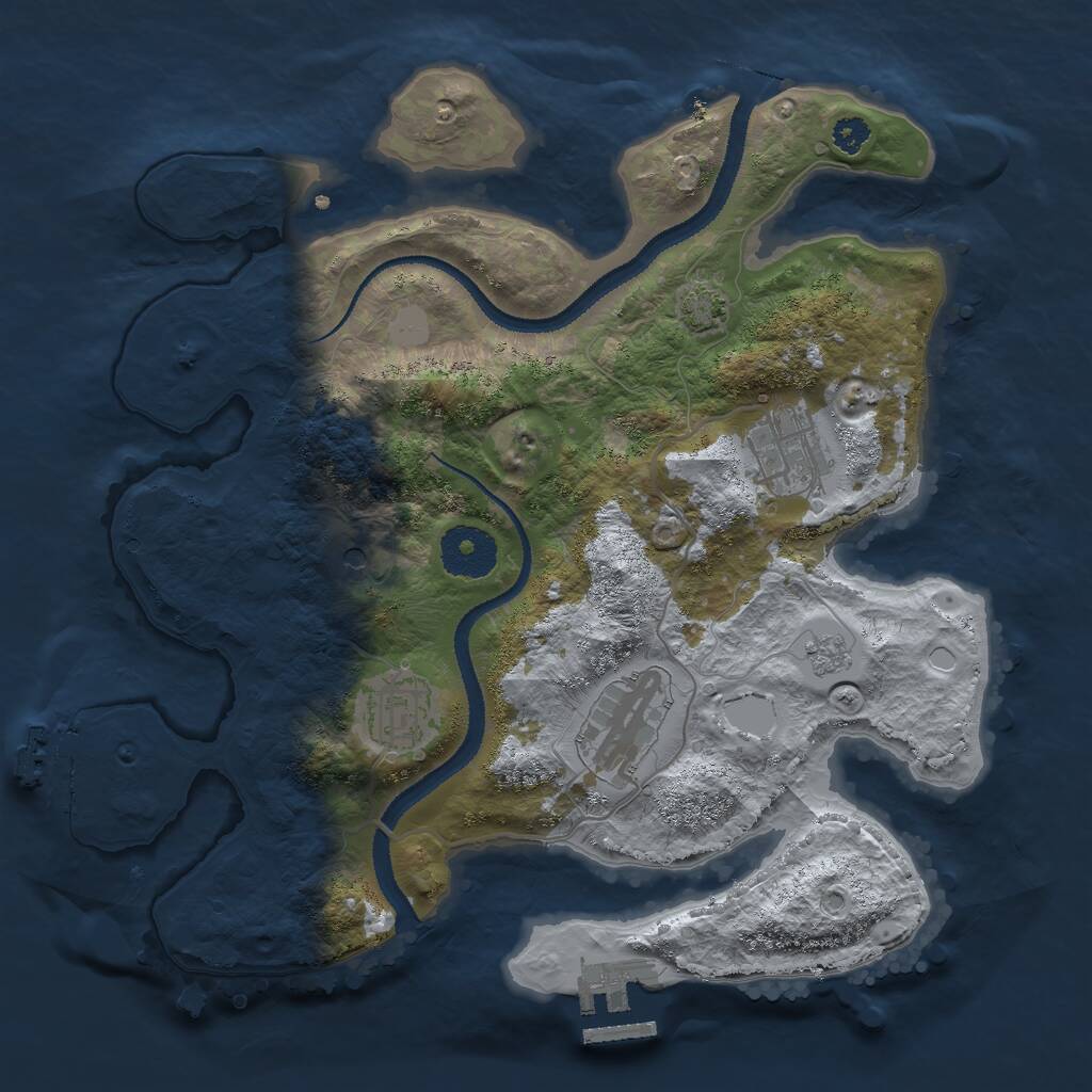 Rust Map: Procedural Map, Size: 3000, Seed: 21212121, 9 Monuments