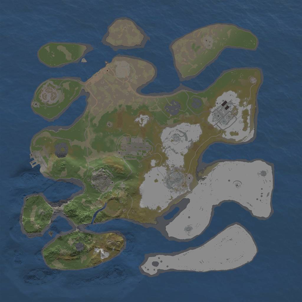 Rust Map: Procedural Map, Size: 3000, Seed: 21212121, 11 Monuments