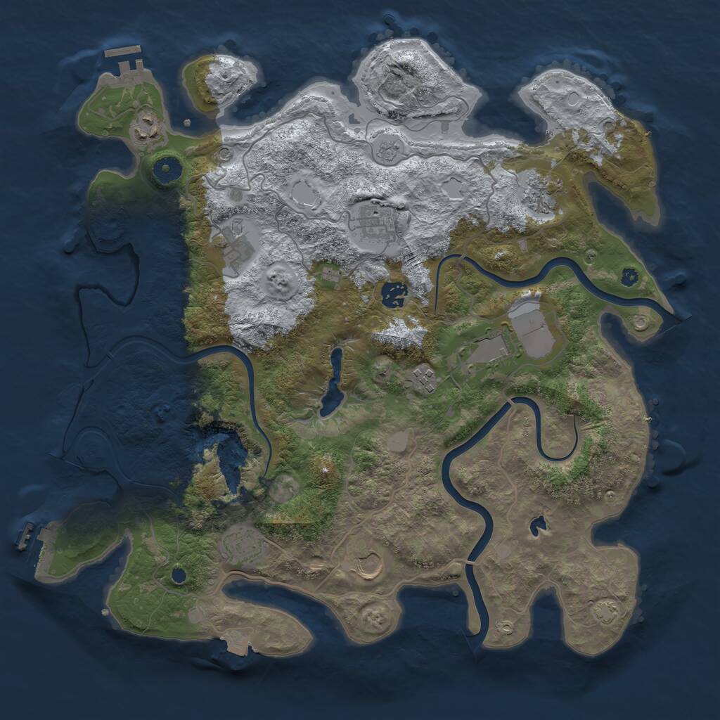 Rust Map: Procedural Map, Size: 4000, Seed: 1631403681, 15 Monuments