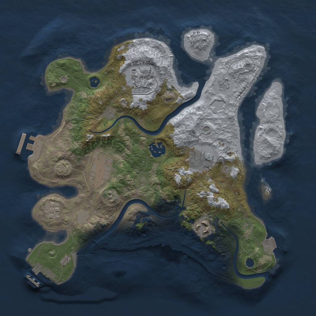 Rust Map: Procedural Map, Size: 3000, Seed: 695931649, 12 Monuments