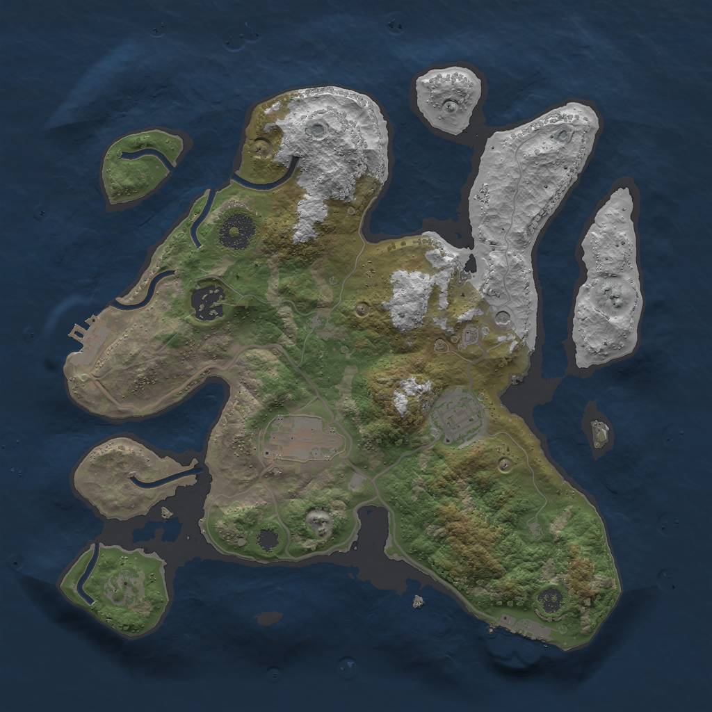 Rust Map: Procedural Map, Size: 3000, Seed: 695931649, 8 Monuments