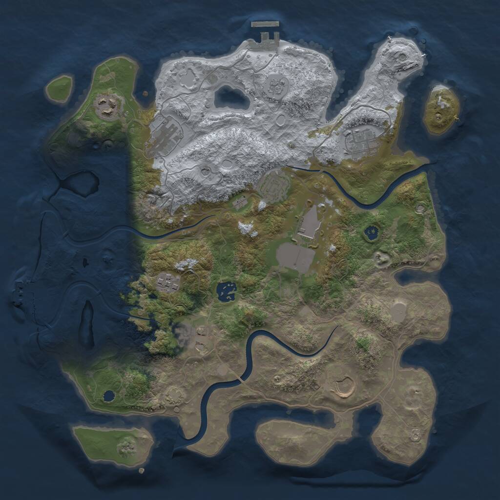 Rust Map: Procedural Map, Size: 3600, Seed: 240469, 15 Monuments