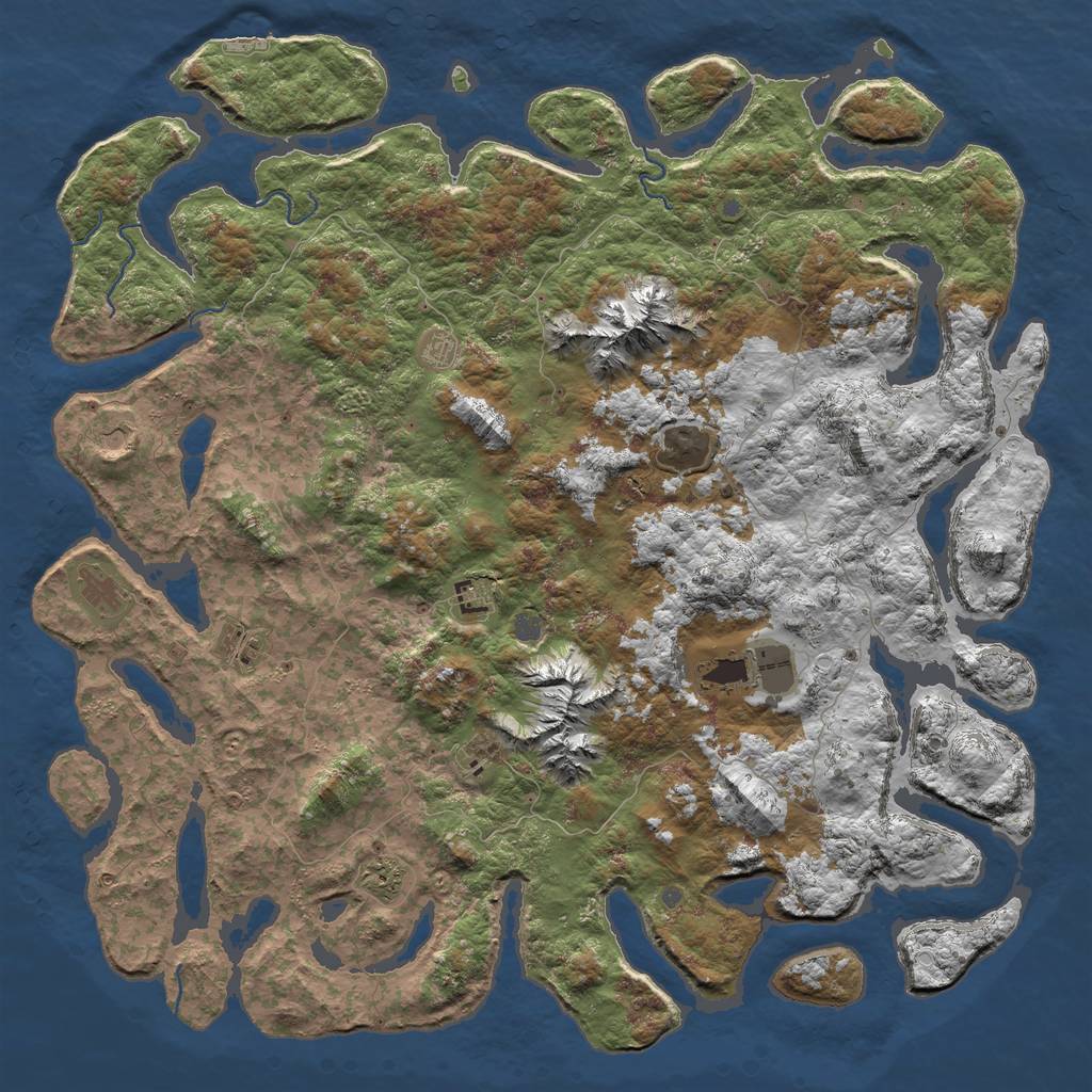 Rust Map: Procedural Map, Size: 6000, Seed: 2316487, 15 Monuments