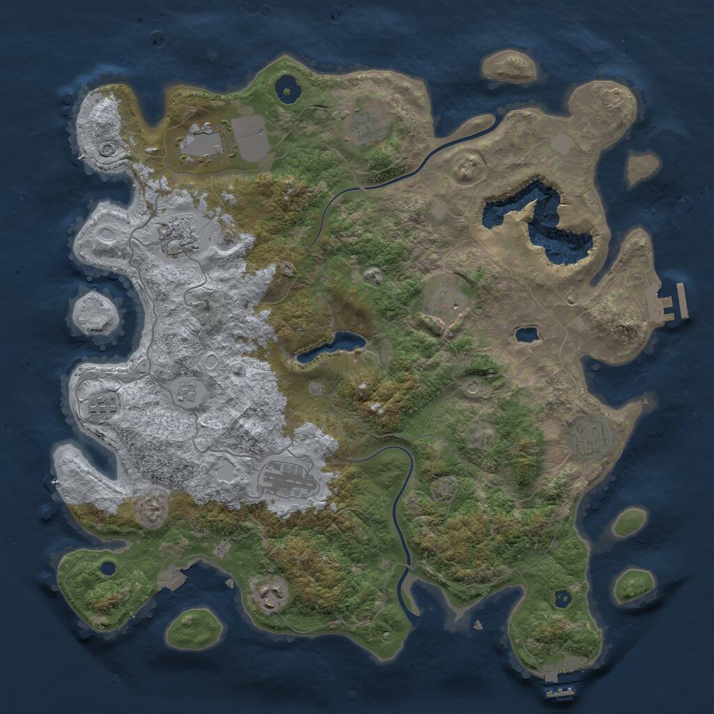 Rust Map: Procedural Map, Size: 4000, Seed: 331765, 14 Monuments