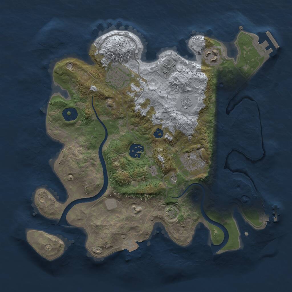 Rust Map: Procedural Map, Size: 3000, Seed: 1930860480, 11 Monuments