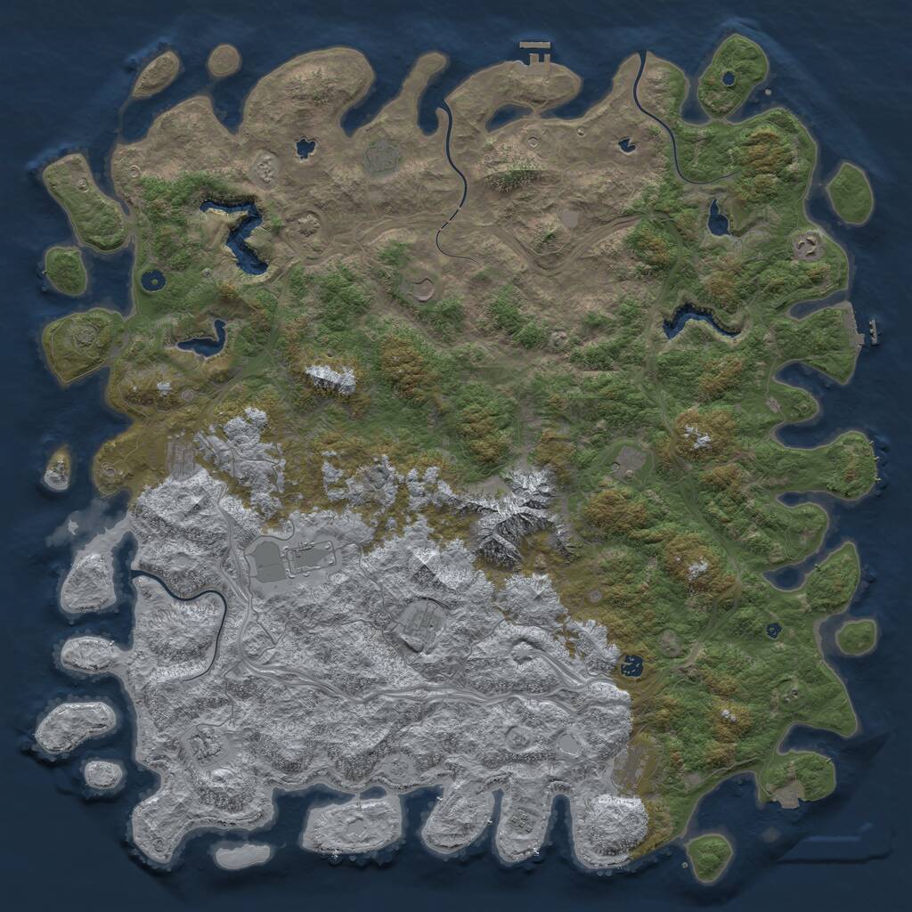 Rust Map: Procedural Map, Size: 6000, Seed: 82244027, 17 Monuments