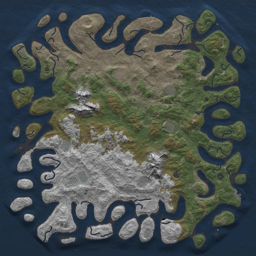 Rust Map: Procedural Map, Size: 6000, Seed: 82244027, 22 Monuments