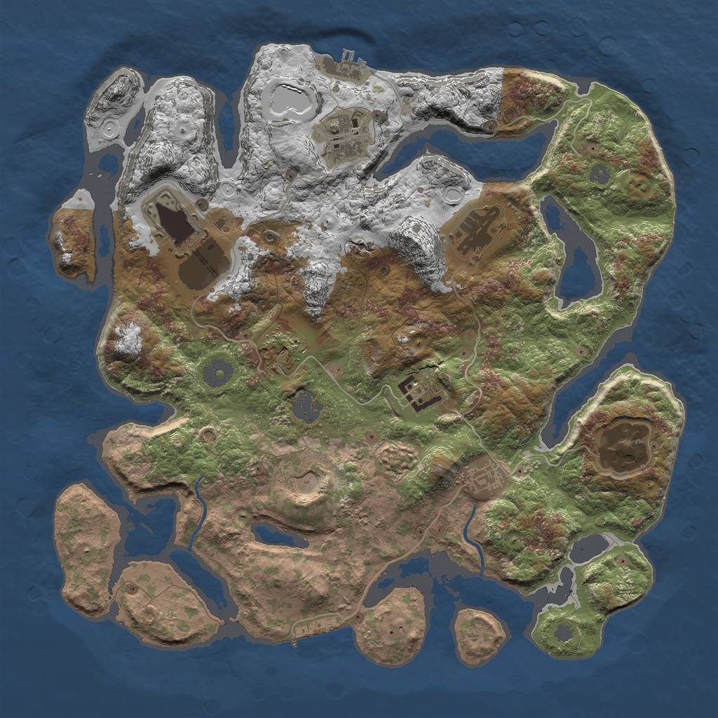 Rust Map: Procedural Map, Size: 3700, Seed: 12141526, 15 Monuments