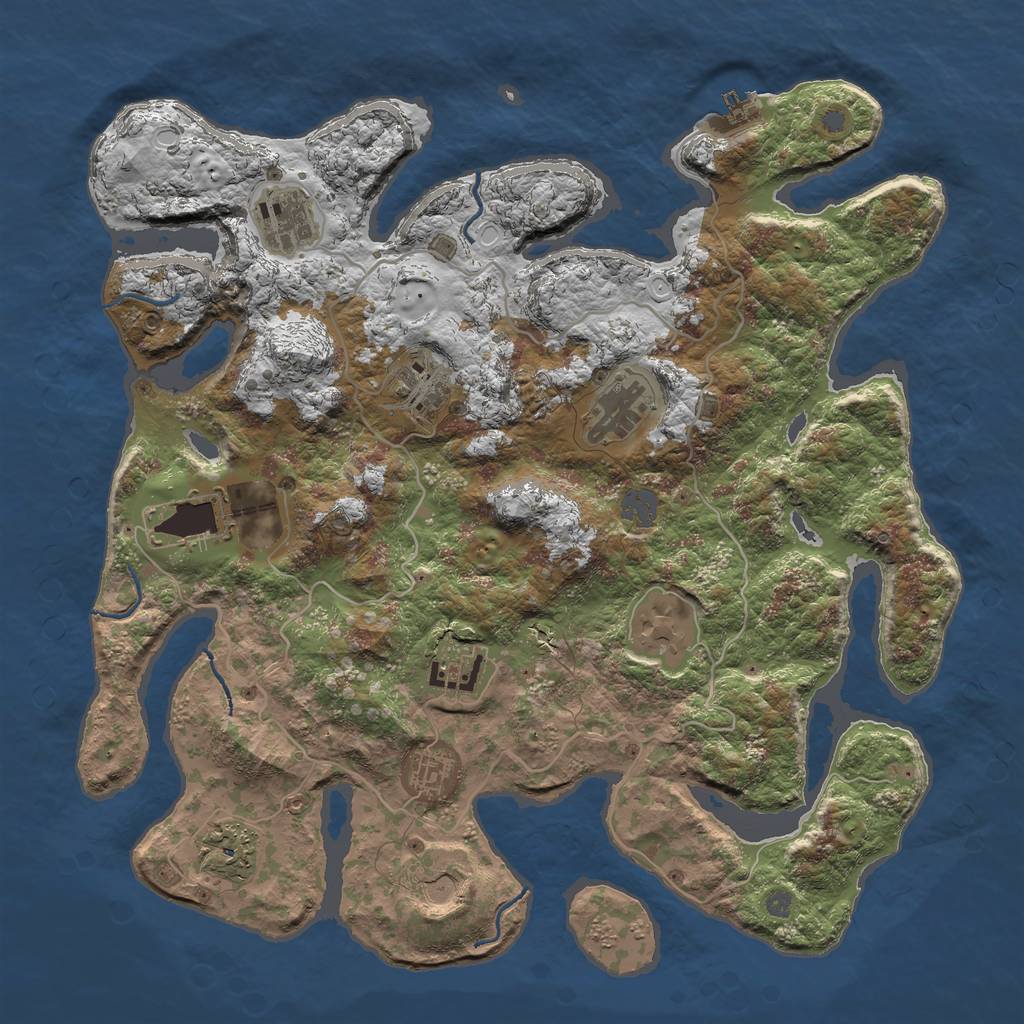 Rust Map: Procedural Map, Size: 4000, Seed: 1662433493, 15 Monuments