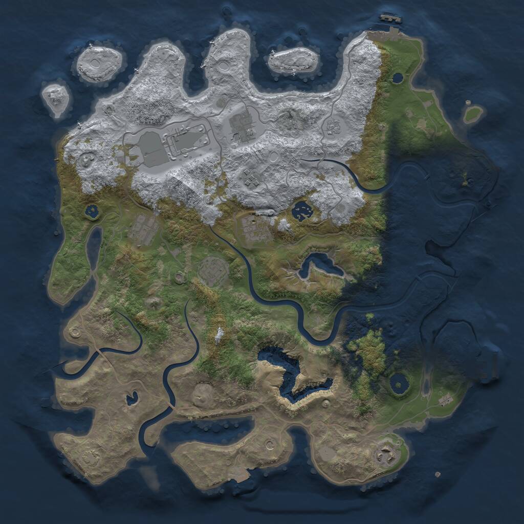 Rust Map: Procedural Map, Size: 4000, Seed: 1662433493, 14 Monuments