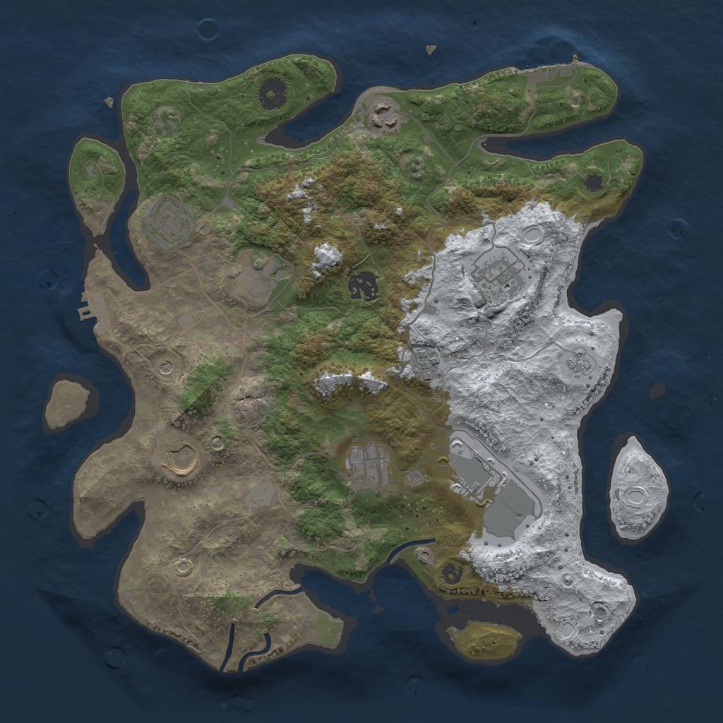 Rust Map: Procedural Map, Size: 3550, Seed: 89576, 18 Monuments