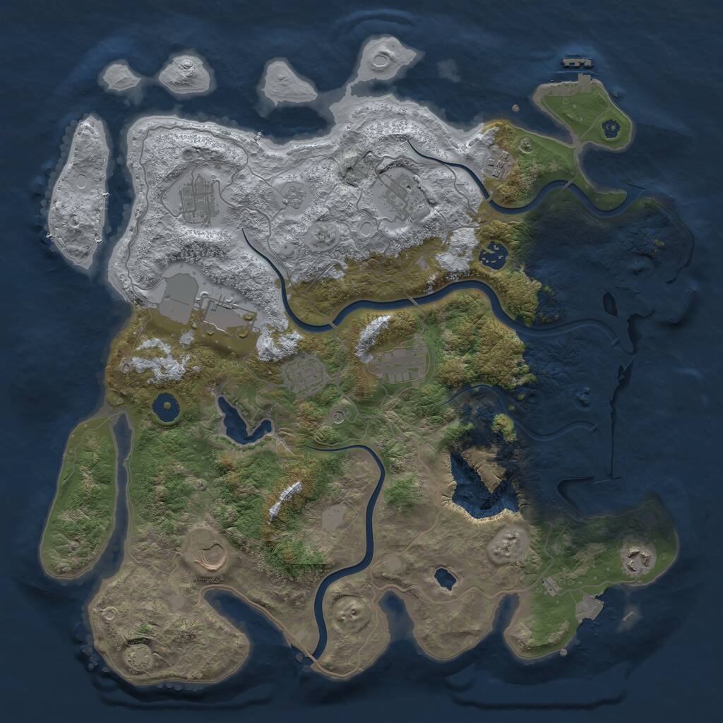 Rust Map: Procedural Map, Size: 4000, Seed: 388589816, 15 Monuments