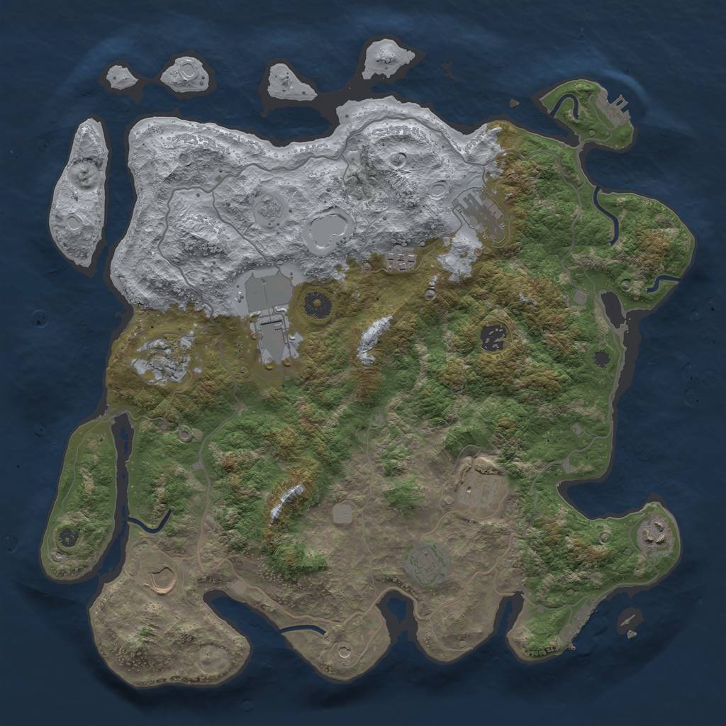 Rust Map: Procedural Map, Size: 4000, Seed: 388589816, 16 Monuments