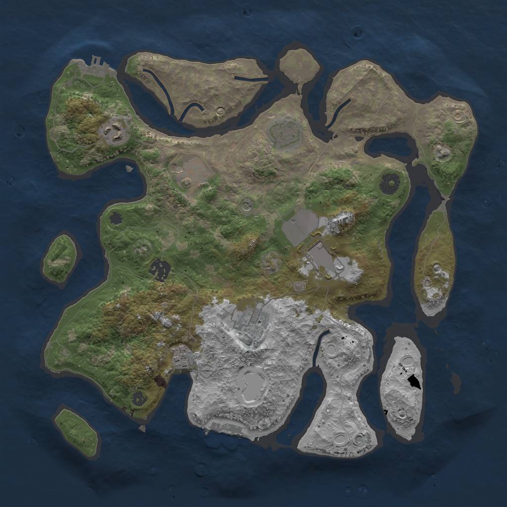 Rust Map: Procedural Map, Size: 3600, Seed: 510, 15 Monuments