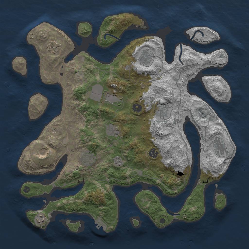 Rust Map: Procedural Map, Size: 4000, Seed: 4000023, 15 Monuments