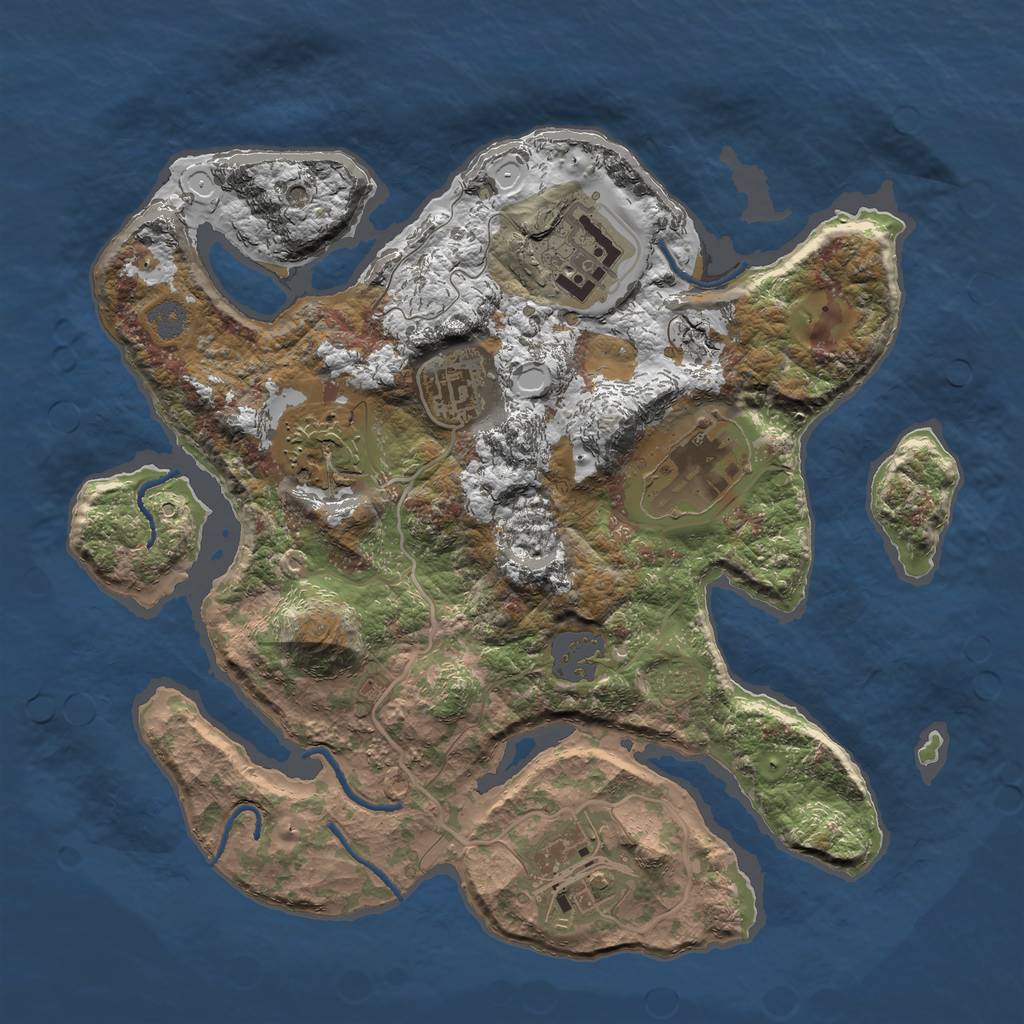 Rust Map: Procedural Map, Size: 2800, Seed: 190995, 10 Monuments