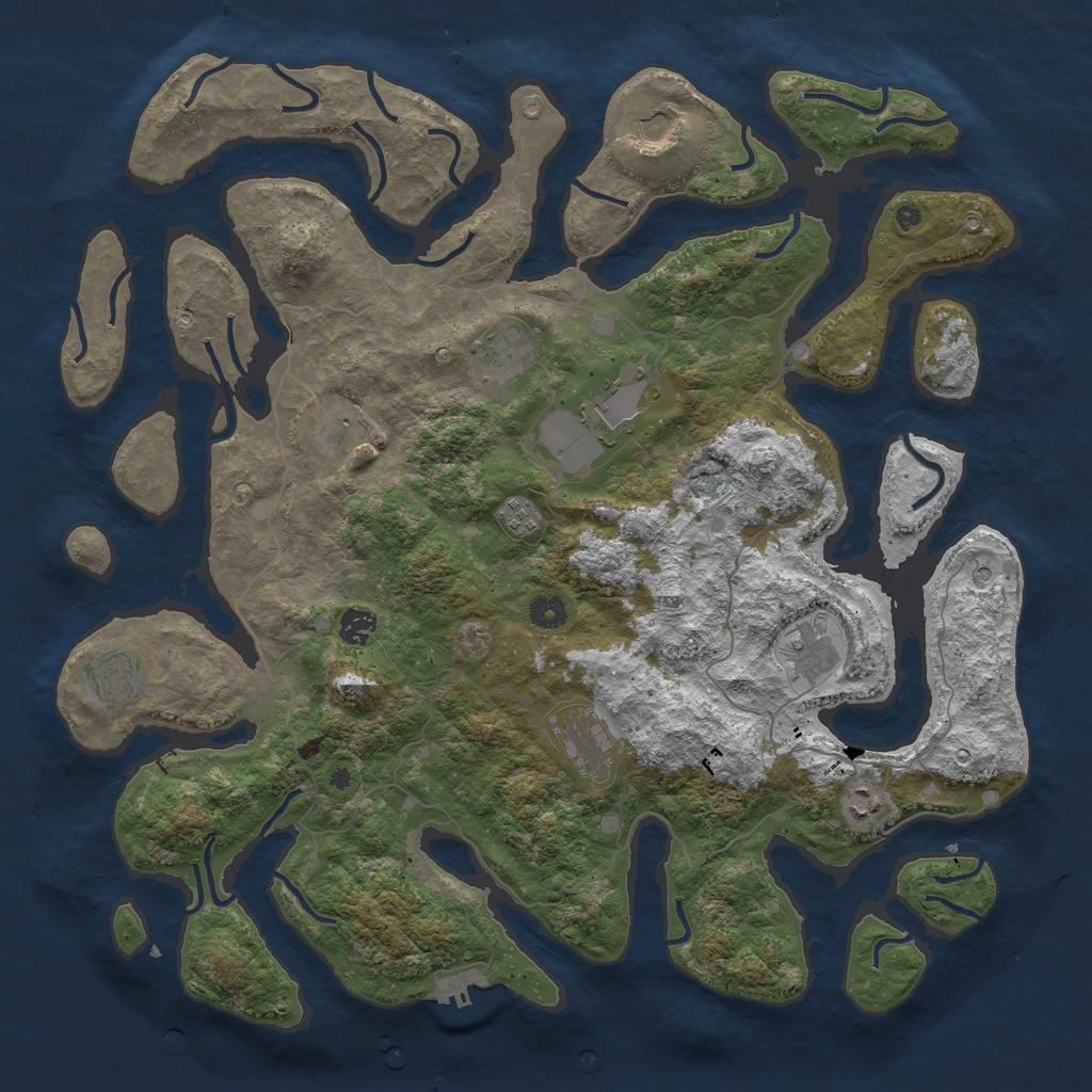 Rust Map: Procedural Map, Size: 4500, Seed: 484848, 14 Monuments