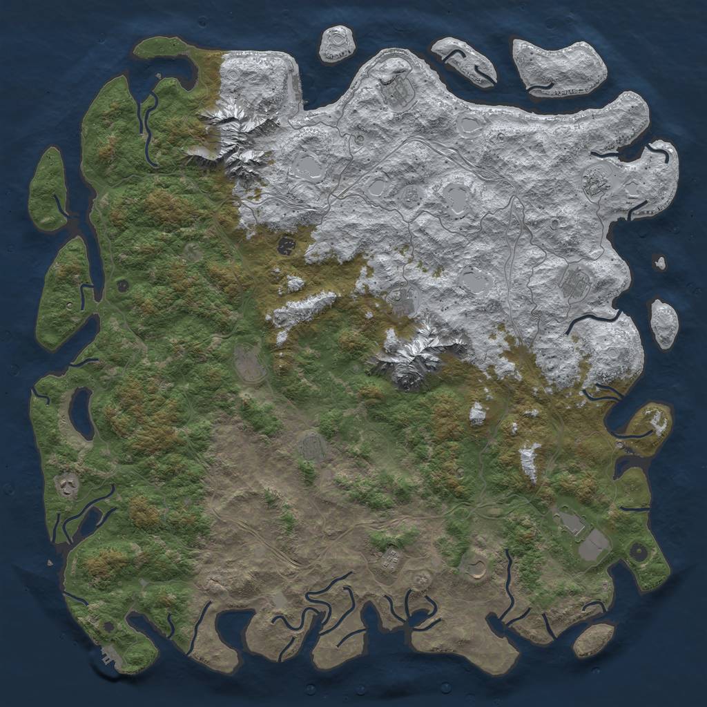 Rust Map: Procedural Map, Size: 6000, Seed: 100348898, 20 Monuments