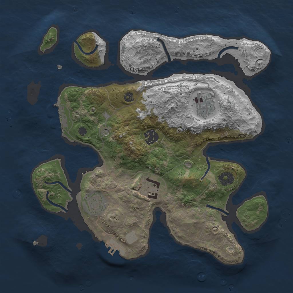 Rust Map: Procedural Map, Size: 3000, Seed: 358923, 12 Monuments