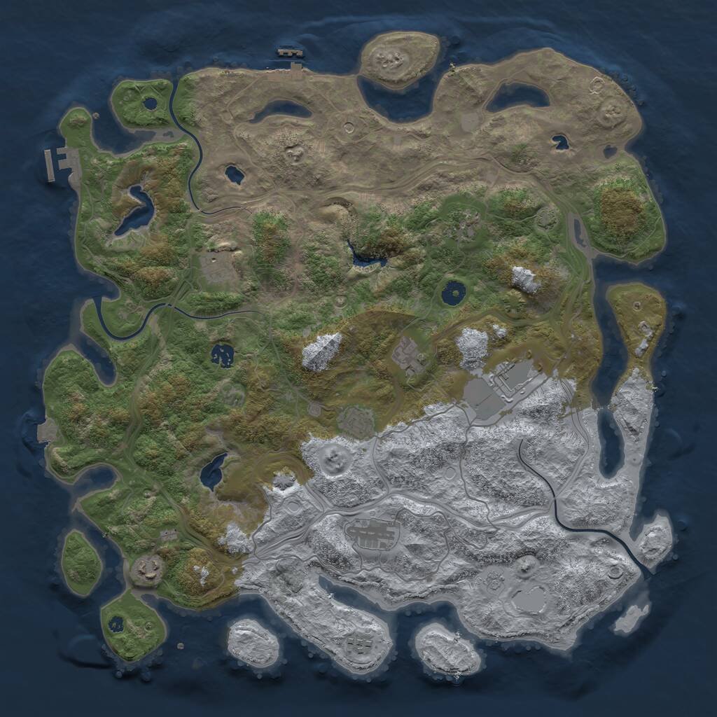 Rust Map: Procedural Map, Size: 4500, Seed: 353422620, 15 Monuments