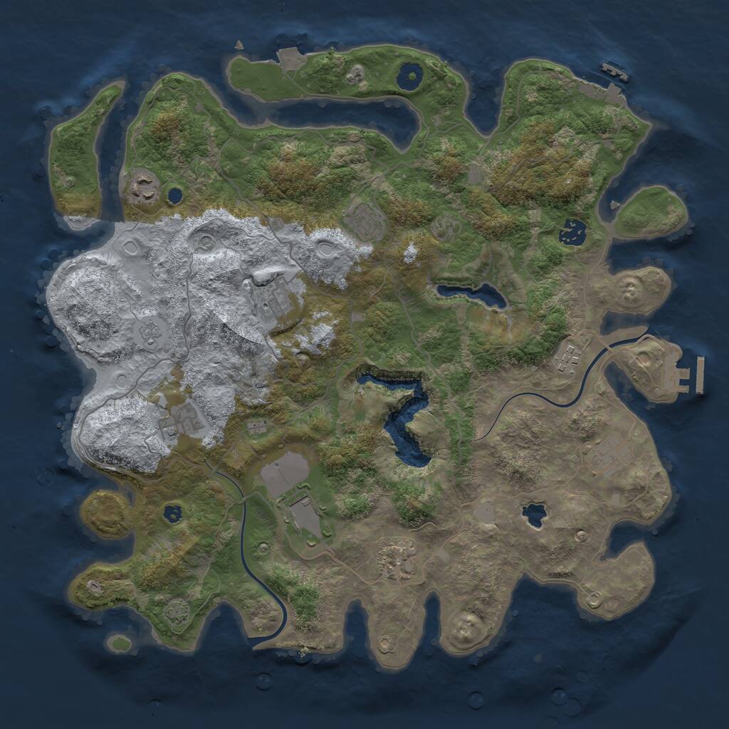 Rust Map: Procedural Map, Size: 4000, Seed: 1248971219, 15 Monuments