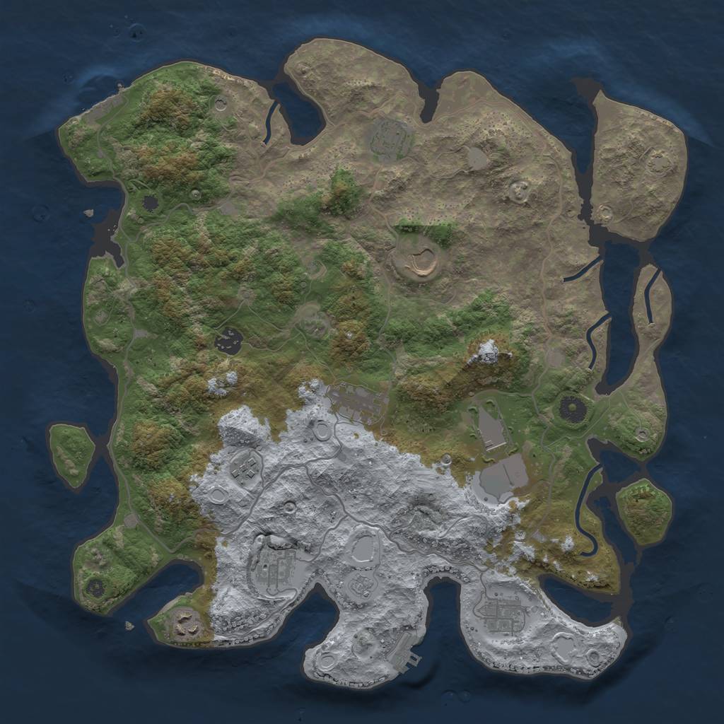 Rust Map: Procedural Map, Size: 4000, Seed: 18396, 17 Monuments