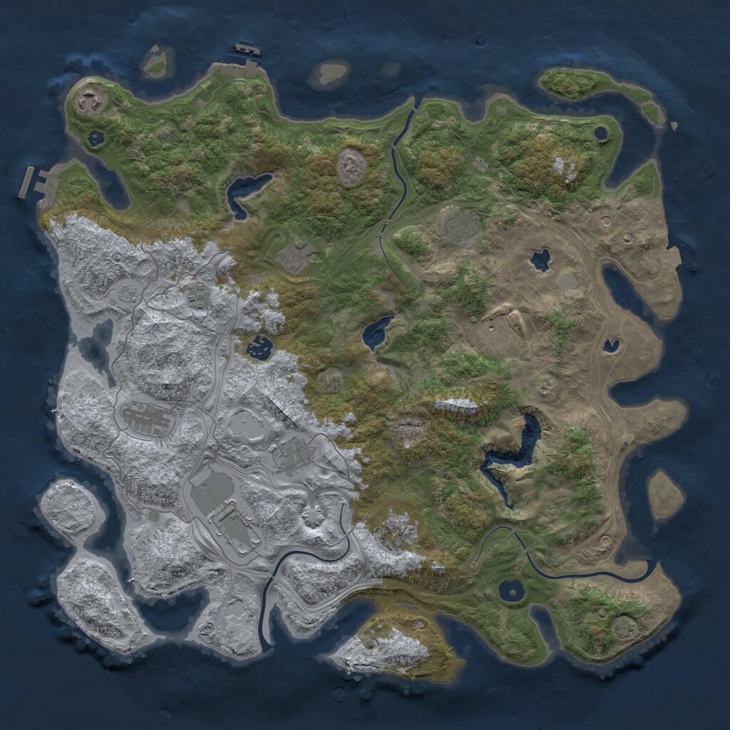 Rust Map: Procedural Map, Size: 4500, Seed: 115320197, 16 Monuments