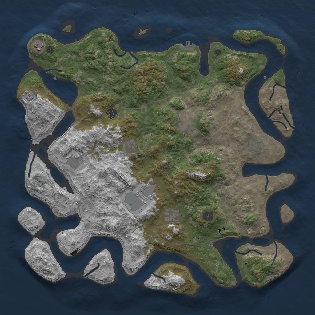 Rust Map: Procedural Map, Size: 4500, Seed: 115320197, 15 Monuments