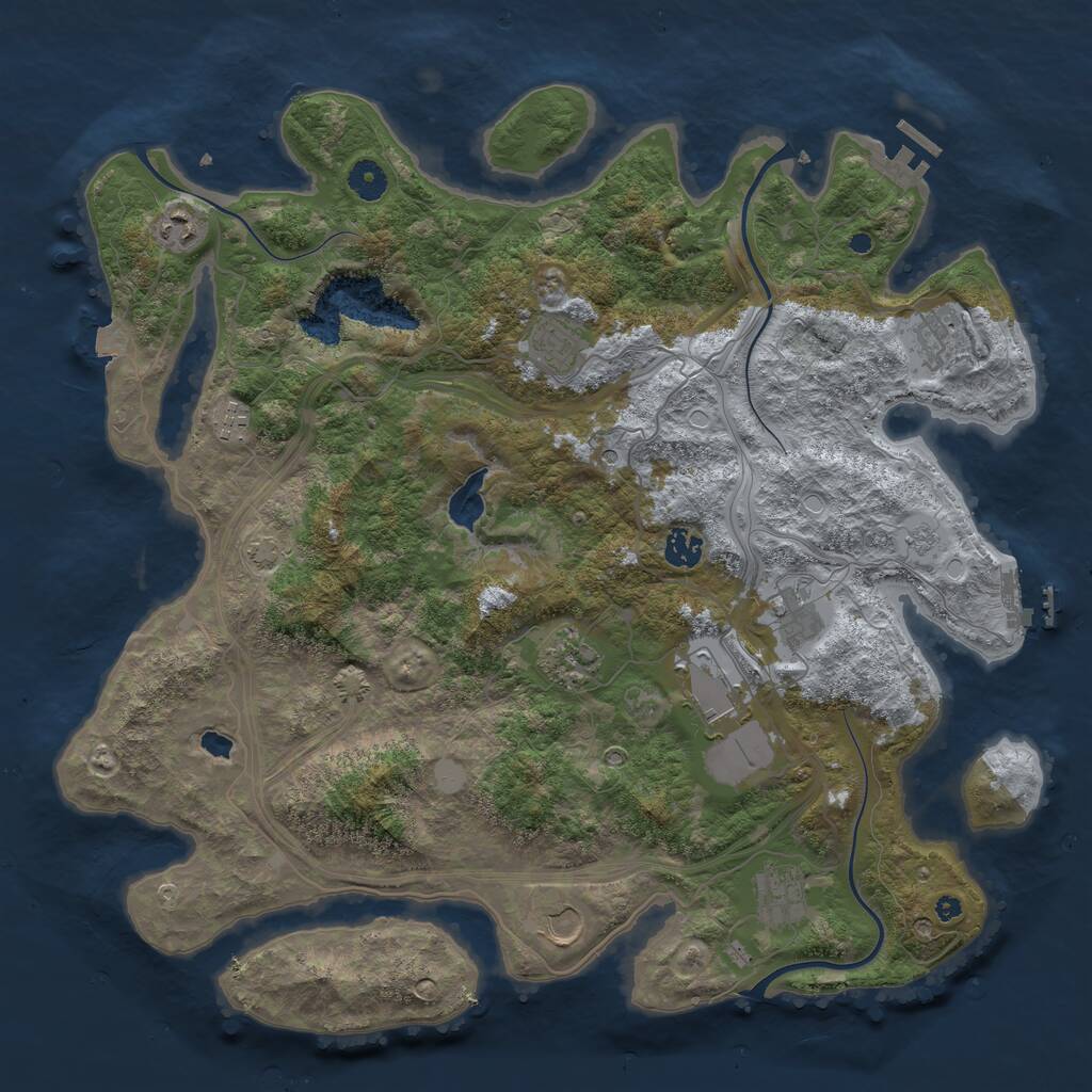 Rust Map: Procedural Map, Size: 4250, Seed: 74257655, 16 Monuments