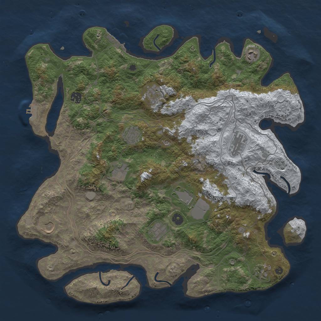 Rust Map: Procedural Map, Size: 4250, Seed: 74257655, 20 Monuments
