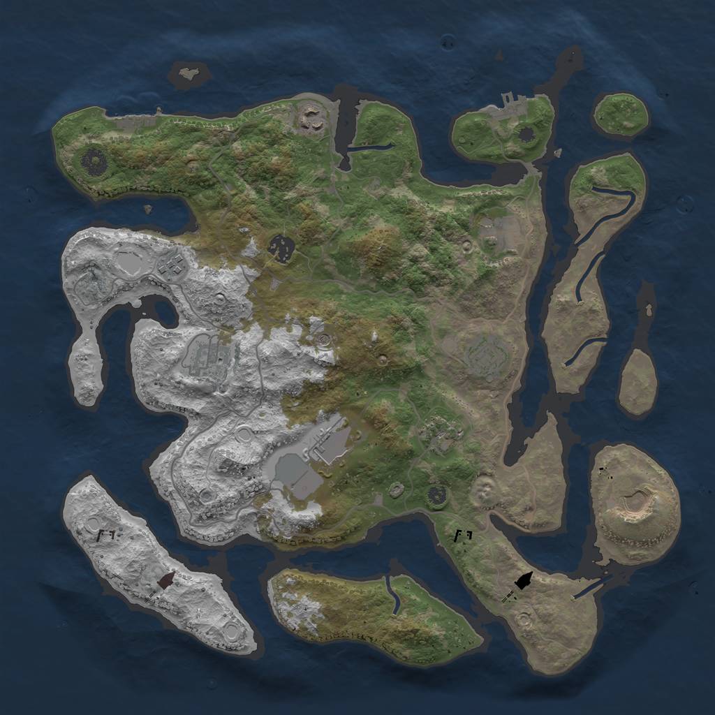 Rust Map: Procedural Map, Size: 4000, Seed: 19714, 17 Monuments