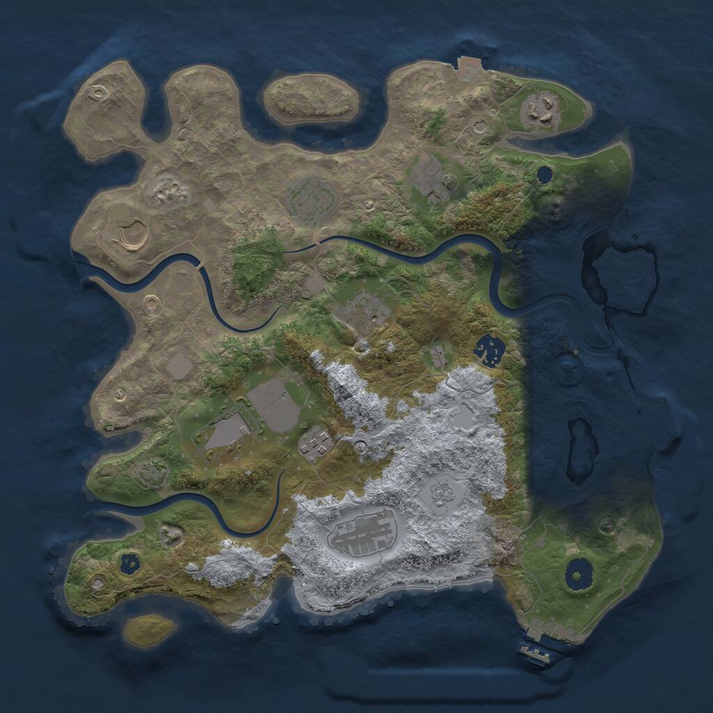 Rust Map: Procedural Map, Size: 3500, Seed: 3234311, 15 Monuments