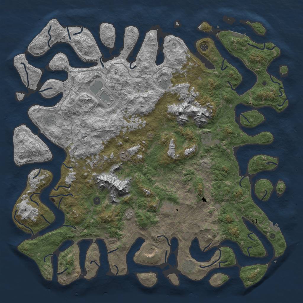 Rust Map: Procedural Map, Size: 6000, Seed: 5891, 22 Monuments