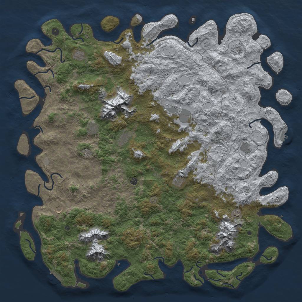 Rust Map: Procedural Map, Size: 6000, Seed: 7453, 20 Monuments