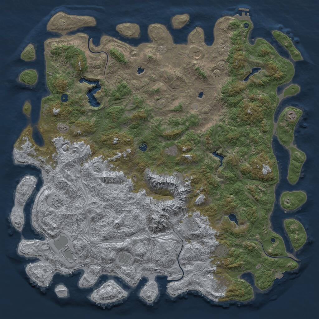 Rust Map: Procedural Map, Size: 6000, Seed: 482756, 16 Monuments