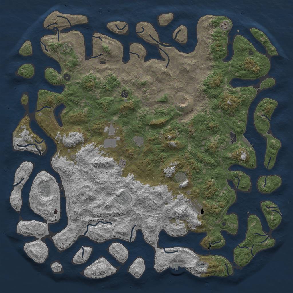 Rust Map: Procedural Map, Size: 6000, Seed: 482756, 16 Monuments