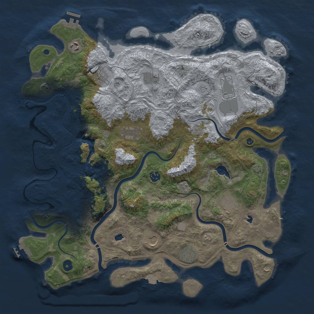 Rust Map: Procedural Map, Size: 4500, Seed: 7855, 16 Monuments