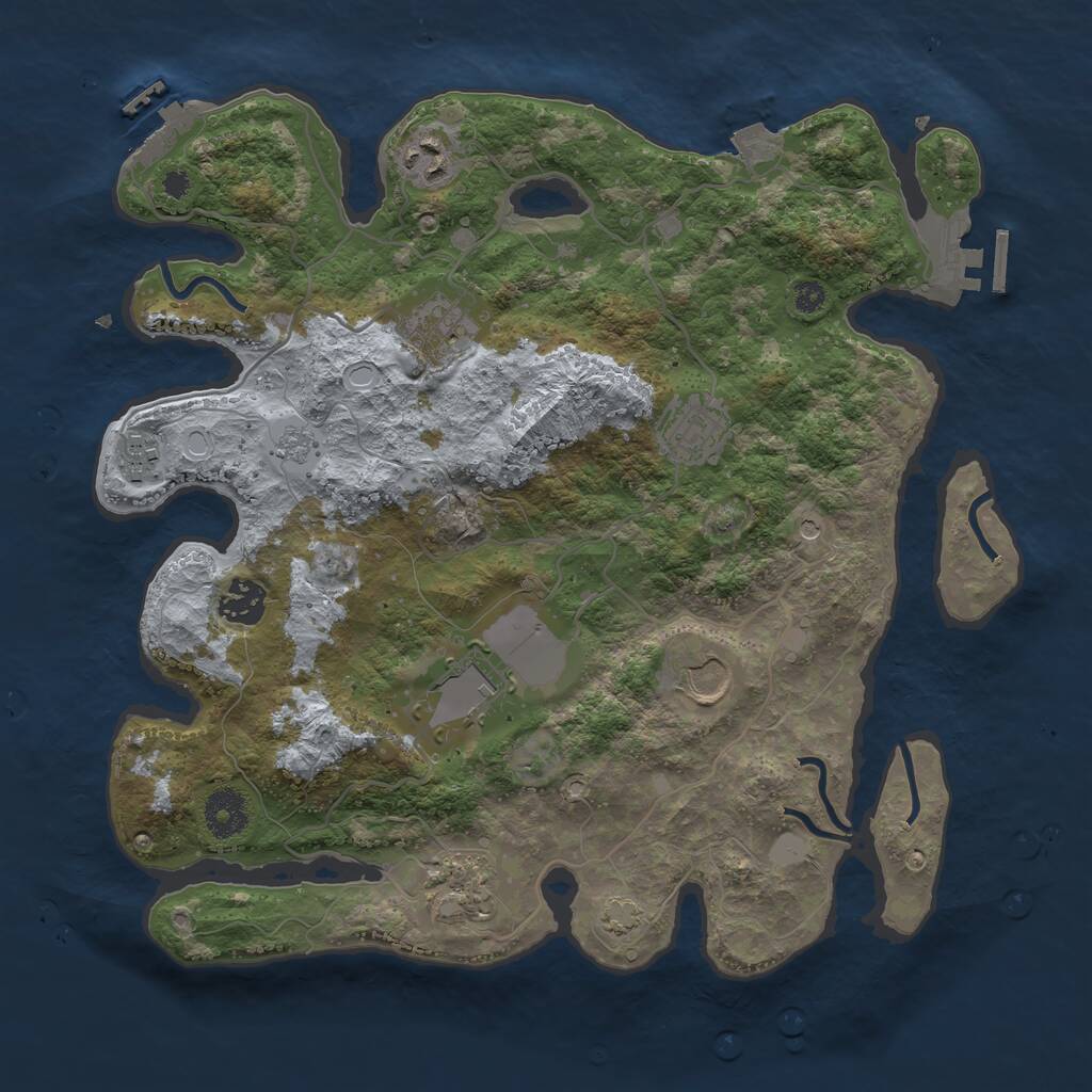 Rust Map: Procedural Map, Size: 3500, Seed: 797275345, 14 Monuments