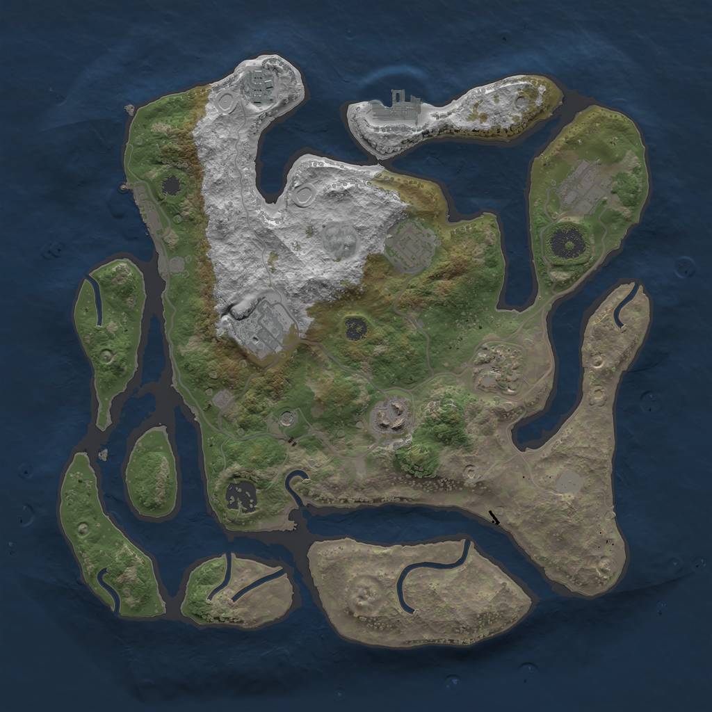 Rust Map: Procedural Map, Size: 3250, Seed: 276, 15 Monuments