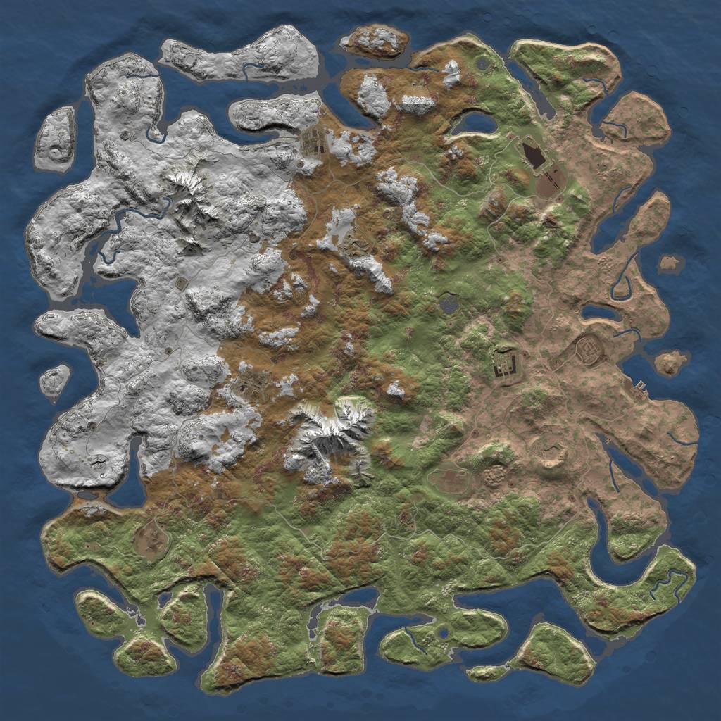 Rust Map: Procedural Map, Size: 6000, Seed: 420690, 15 Monuments