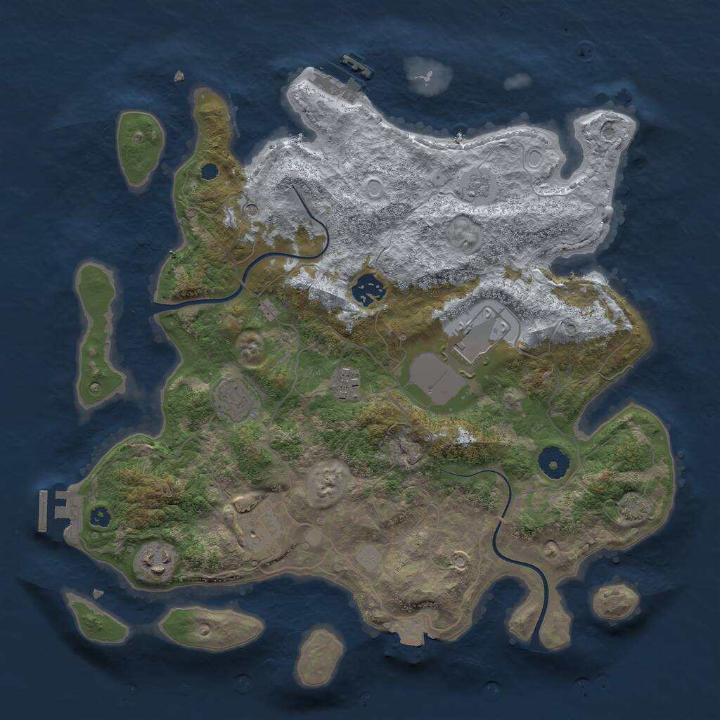 Rust Map: Procedural Map, Size: 3500, Seed: 78910, 12 Monuments